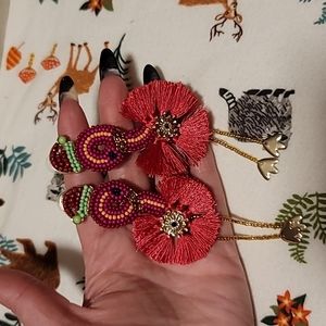 Beaded Flamingo Earrings